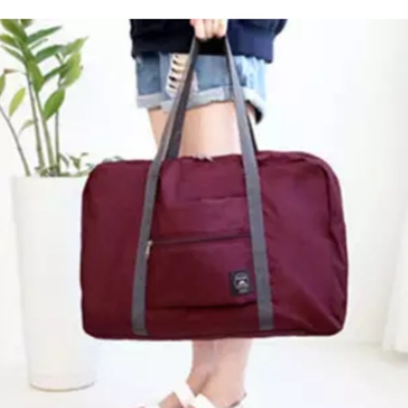 Books Bags and Bistros Handbags - Burgundy travel weekend duffel hockey gym carryon hospital bag